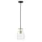 Z-Lite Bella 1 Light Mini Pendant, Matte Black & Olde Brass & Clear 476MP-ROD-MB-OBR - alternate 6
